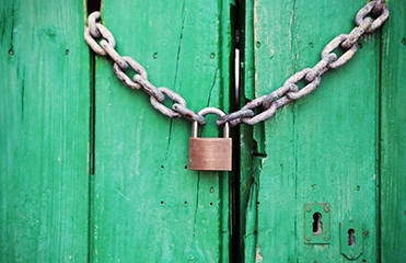 gate with chain and padlock