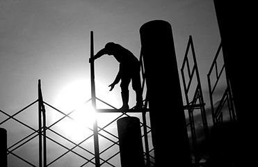 construction worker on scaffolding